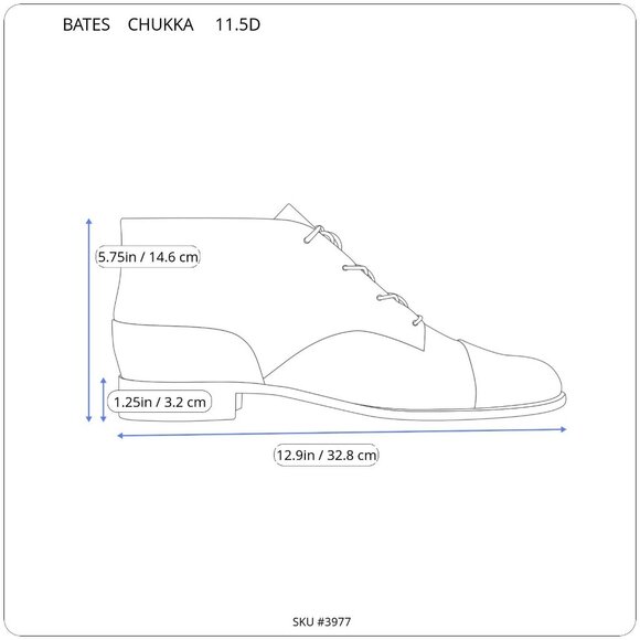 Bates Sentinel Men's  US Size 11.5d High Gloss Chukka Boots E00053 New NIB - Picture 6 of 11